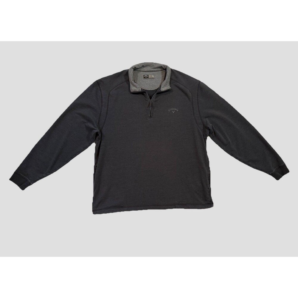 Callaway Mens Gray 1/4 Zip Pull Over Sweatshirt Size XL Pockets